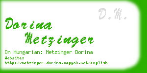 dorina metzinger business card